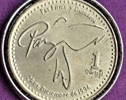 Large Guatemala Stylized Paz (peace) Dove Coin Pendant ...