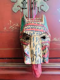 Scary Jaguar Wooden Mask / Guatemalan / Vintage / Mayan Art ...