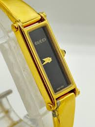 Exc+3] Gucci 1500L Watch Ladies Rectangle Champagne Quartz ...