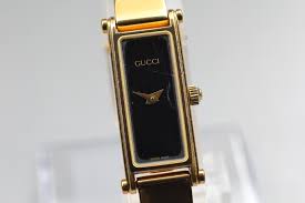 Exc+5 Gucci 1500 Gold 12mm Black Dial Quartz Women's Watch ...