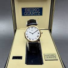 Seiko Watch Unisex 31mm White Dial Gold Tone Octagon 2620 ...