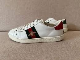 Gucci Ace sneaker Embroidered Bees White Leather Gold women ...