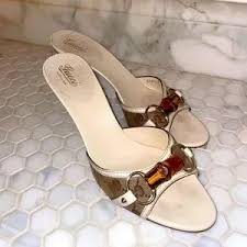 Gucci | Shoes | Vintage Gucci Kitten Heels With Bamboo ...