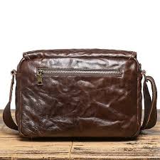 Men's Leather Messenger Bag Vintage Crossbody Bag Large ...