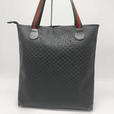 Exquisite Gucci Tote Bag Black Black GG Pattern | eBay