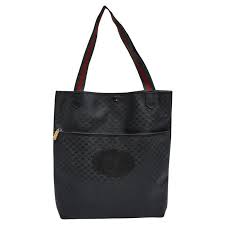 Gucci Vintage GG Supreme Black Web Straps Tote Bag at ...