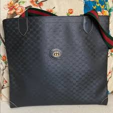 Gucci | Bags | Vintage Gucci Black Monogram Tote Bag | Poshmark