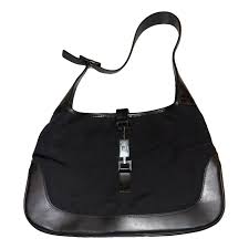 Gucci Black Leather Trim Shoulder Bag