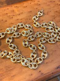 14K Gold Solid Link Chain Necklace - Etsy