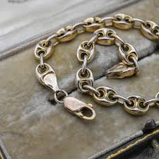 Italian Gold Plated and Sterling Silver Mariner Link Chain ...