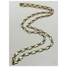 Vintage gold chain link necklace. For Sale at Ruby Lane