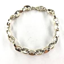 Sterling Silver 7.5" Bracelet Spiga Pig Nose Snout Anchor ...