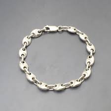 Flat Silver Ovals Chain Bracelet
