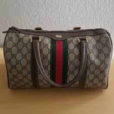 Vintage GUCCI Monogram Boston Top Handle Handbag | eBay