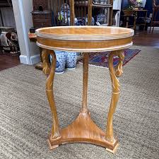 Vintage Italian Side Table With Carved Swans | Chairish