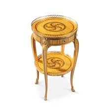 A late Louis XV marquetry and parquetry table en ...