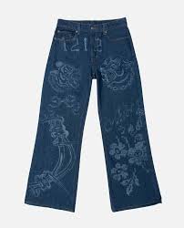 DENEM Etched Fighting Tiger Jean - Dark | Garmentory