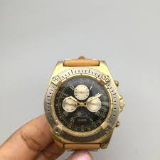 Vtg Guess Moon Phase Watch Men 43mm Silver Gold Tone Day ...