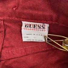 Vintage Guess Jeans Size 25x28 Red Denim High Rise Tapered ...