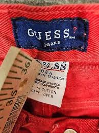 VTG GUESS High Rise Jeans Red Size 24 (23x29) Style 43050 ...