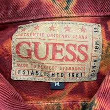 Vintage 90s Guess Patterned Tie Dye Denim Jean Jacket Size ...