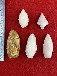 5 Quartz Arkansas Arrowheads Indian Artifact Arrowhead