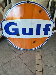 Antique Style-barn Find Look Gulf Gasoline Motor Oil Sign - Etsy
