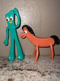Vintage Bendable Large Gumby 6" & Pokey 4.5" Action Figures - Prema Toy Co. NJ | eBay