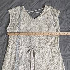 American Rag Lace Dress Beige Drawstring Waist Lined Plus ...