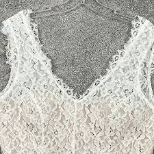 Shoshanna Womens Dress 10 White Lined Lacy Fitted Built In ...