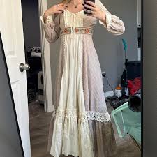 vintage 70s gunne sax crochet knit gingham tapestry... | Depop