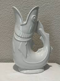 Vintage Gurgling Code White Ceramic Pitcher England 80's | eBay