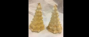 2 Vtg White Metallic Holiday Christmas Tree Candles - Etsy