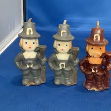 Vintage 3.5 Gurley Thanksgiving Pilgrim Candle Figures Lot ...