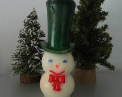 Gurley Snowman Candle / Mid Century Christmas Candle ...