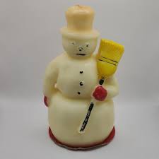 Vintage Socony Vacuum Oil USA Snowman Candle Unlit Partial ...