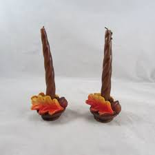 Gurley Candles Tapers Fall Leaves Acorns Vintage ...