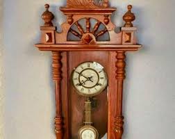 Antique Walnut Wood Wall Clock: Viennese Edwardian Emperor ...