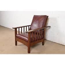 Stickley Brothers Style Antique Mission Oak Arts & Crafts Reclining Morris Lounge Chair, Circa 1900 | LIBERTY and 33RD