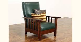 Arts & Crafts Mission Oak Antique Craftsman Morris Recliner Chair, Royal