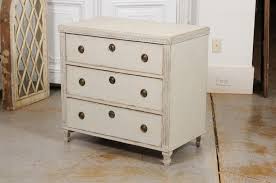 Swedish 1865 Neoclassical Style Painted Three-Drawer Chest with Guilloches For Sale at 1stDibs | oak painted chest of drawers, draw chest