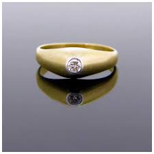 French GYPSY diamond ring, 18kt gold and platinum, circa 1940. For Sale at Ruby Lane