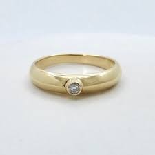 bezel set diamond ring yellow gold | eBay