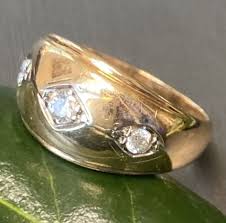 Vintage Diamond Band Ring Estate Fine Jewelry Pre-Owned 14K Gold Sz 7.25 Signed | eBay