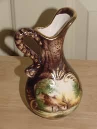 Belgium Art Pottery 144 Creamer Pitcher Brown House Farm ...