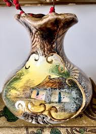 Vintage Belgium Ceramic Vase With Cabin Decoration - Etsy