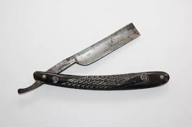 Antique H Boker Unrivaled Straight Razor Black Handle Carved ...