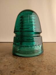 Vintage Brookfield NY Glass Insulator 4-1/8" Tall Aqua Green ...
