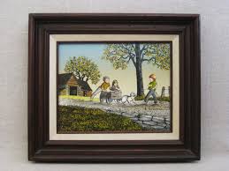 Landscape Child Portrait Painting, Signed Hargrove, Architectural Framed Vintage Serigraph Print on Canvas - Etsy