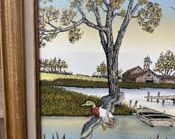 H Hargrove - 1980s Vintage Serigraphs Oil on Canvas - Ducks ...